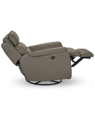 Ossorio Leather Power Swivel Glide Recliner, Created for Macy's