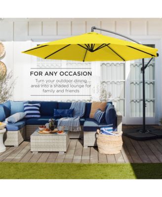 10ft Offset Hanging Outdoor Market Patio Umbrella w/ Easy Tilt Adjustment