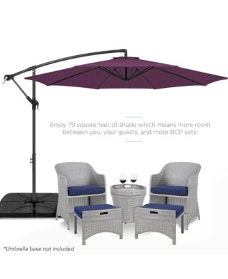 10ft Offset Hanging Outdoor Market Patio Umbrella w/ Easy Tilt Adjustment