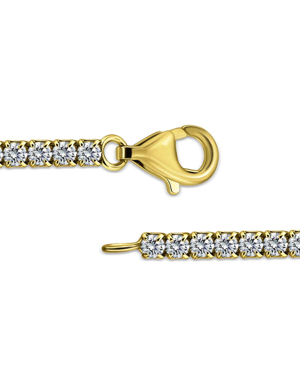 Giani Bernini Cubic Zirconia Heart Charm Tennis Bracelet In 18k Gold-plated Sterling Silver, Created For Macy's In Gold