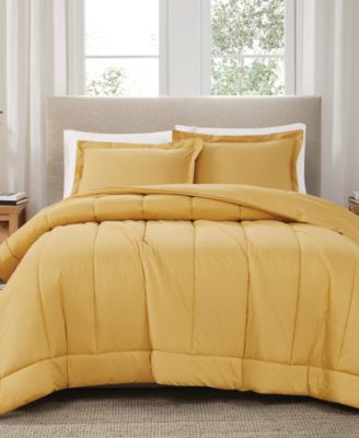 Solid Cotton Percale 3-Pc. Comforter Set, Full/Queen