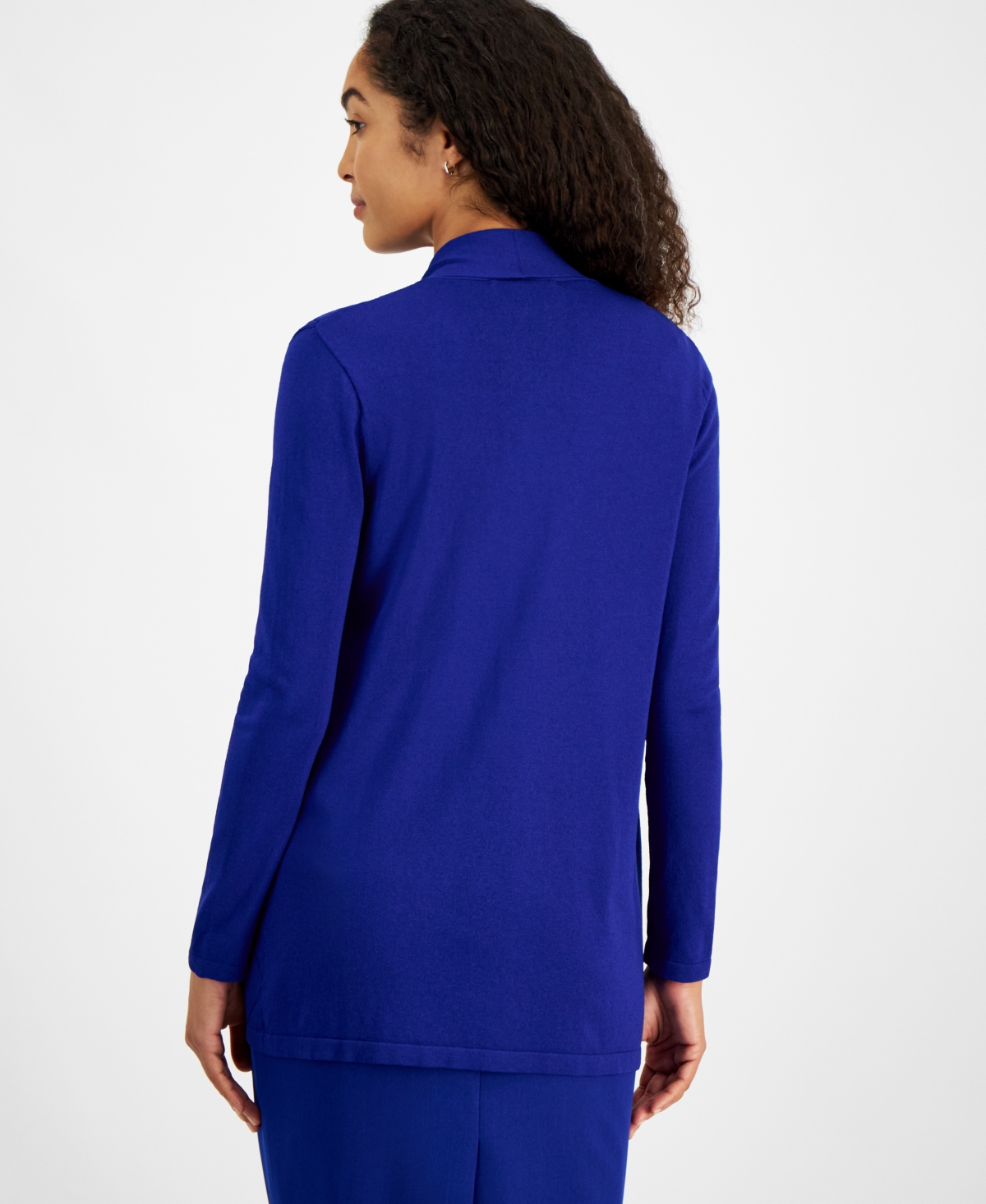 Kasper Women's Pointelle Open-Front Long-Sleeve Cardigan, Regular & Petite Sizes