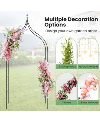1 PCS Garden Arbor with Multiple Side Crossbars Powder-coated Metal Tubes
