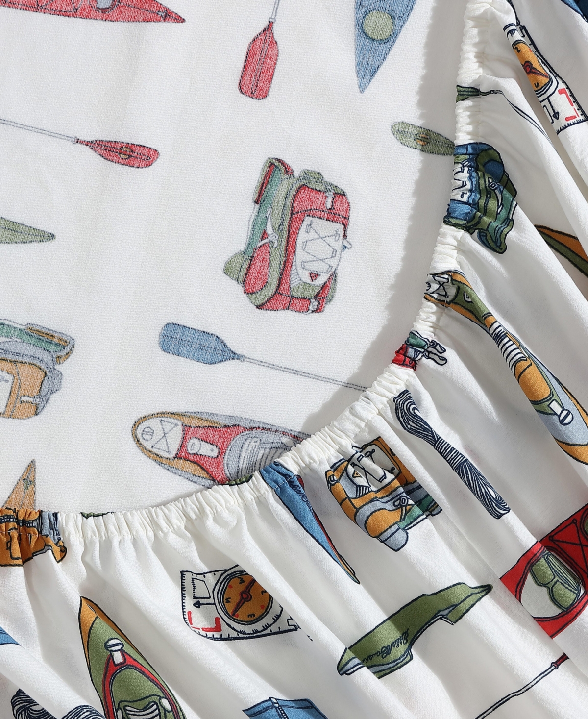 Eddie Bauer Printed 100% Cotton Percale 4-pc. Sheet Set, Queen In Kayak Adventure