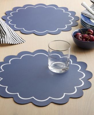 Scallop Edge 15" Round Reversible Placemats, Set of 6