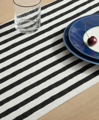 Hand Painted Shirting Stripe Table Runner, 15"x 72"