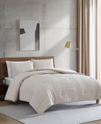 Serenity Wavy Lines Embossed 3-Pc. Comforter Set, King