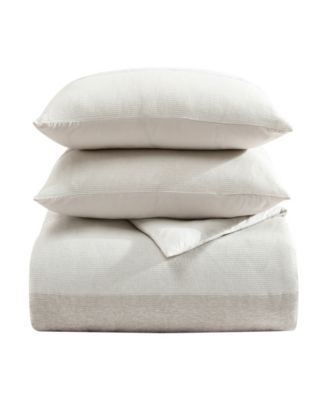 Chenille Waffle Stripe 3-Pc. Duvet Cover Set, King