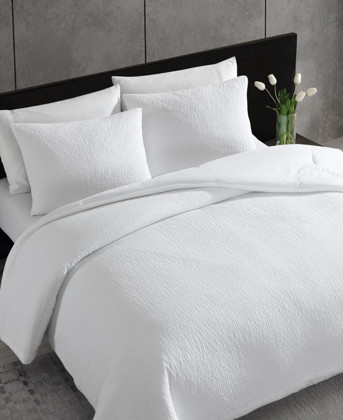 Shop Vera Wang Puckered Texture 3-pc. Comforter Set, Queen In White