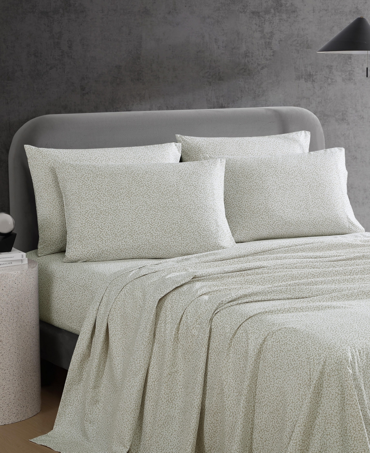 Kenneth Cole New York Microfiber 6 Piece Sheet Set, Queen In Beige Flowers