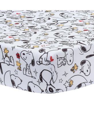 Snoopy Love 3-Piece Infant Baby Nursery Crib Bedding Set