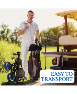 Foldable 4-Wheel Golf Push Cart, AI Frame Trolley