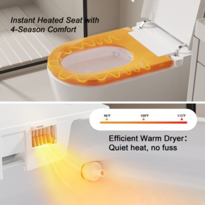 Smart Toilet With 110V High-end pulse | Instant heating | Antibacterial seat | Wireless remote control | Vortex flushing