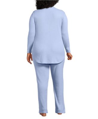 Plus Size Cozy 2 Piece Pajama Set - Long Sleeve Top and Pants