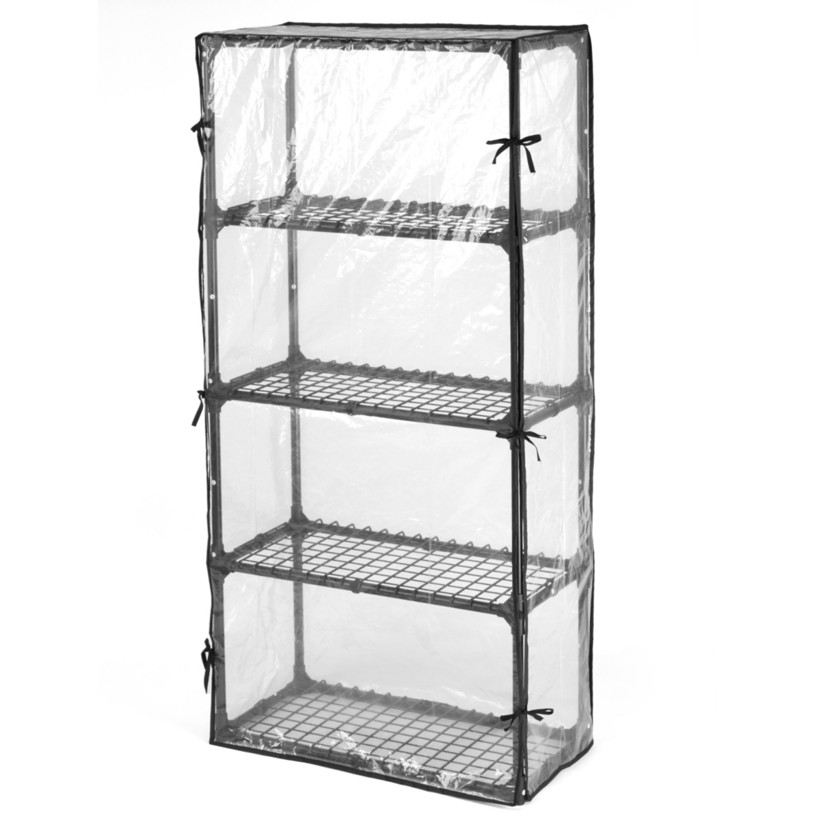 Heavy-Duty 5-Shelf Wire Rack with Cover: Versatile Storage Solution for Home and Business - Black