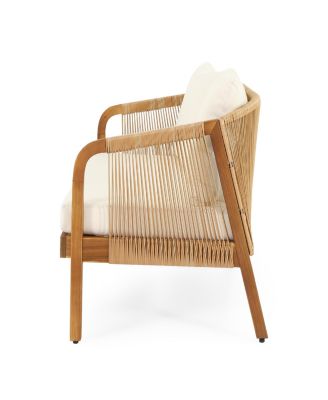 Streamdale Acacia Wood Patio Set with Soft Cushions and Coffee Table