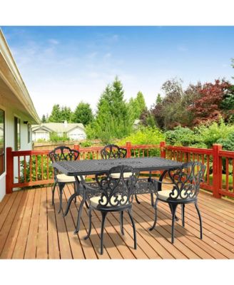 (Cushions In Random Colors)5-Piece Set Of Cast Aluminum Patio Furniture With Cushions