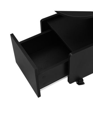 Streamdale Rolling Side Table with Drawer, Cream and Black