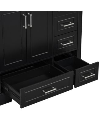 36" Black Traditional Vanity with Resin Sink Combo