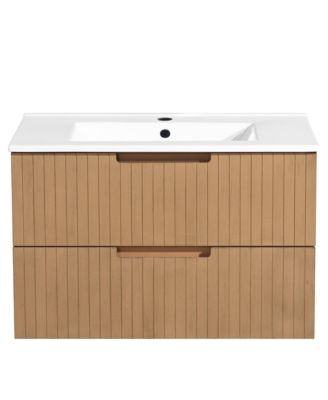 Streamdale 30" Wall-Mounted Vanity with Ceramic Sink and Drawers