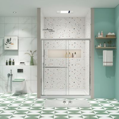 Tempered Glass Sliding Bypass Shower Door