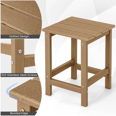 14 Inch Square Weather-Resistant Adirondack Side Table