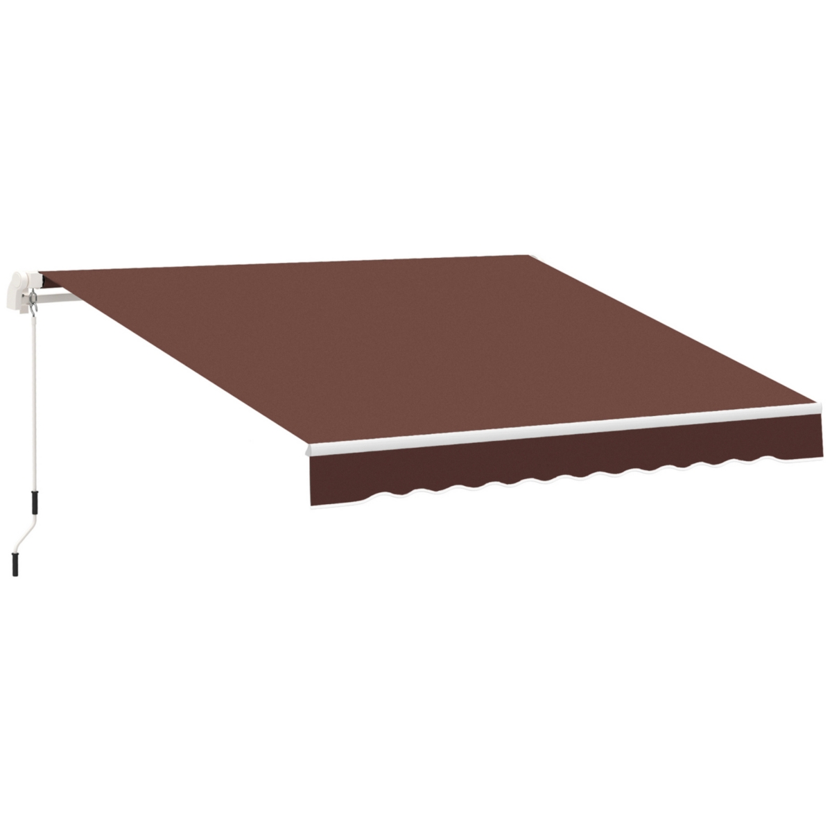 12' x 8' Retractable Awning Patio Awnings Sun Shade Shelter with Manual Crank Handle, 280g/m Uv & Water-Resistant Fabric and Aluminum Frame for Deck,