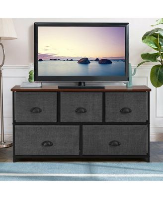 Dresser Storage Tower with 5 Foldable Cloth Storage Cubes