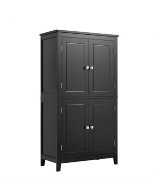Freestanding 4-Door Bathroom Storage Cabinet