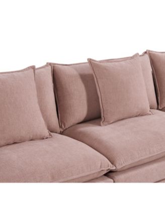 108.66" Modern Chenille L-shaped Sectional Sofa with Convertible Chaise, Comfy Cloud Couch Deep Sectional Sofa with Ottomans for Living Room