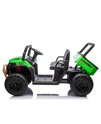 24V XXXL Kids Ride On UTV W/Parents Remote Control, Two-seater, Automatic tipping bucket, Rear wheel suspension, Slow start, Portable handle, Safety Belt, LED light, USB, MP3,Bluetooth, Horn for Kids