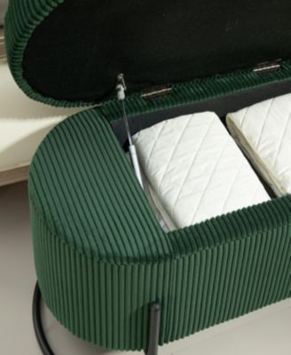 Streamdale Emerald Upholstered Storage Ottoman Bench