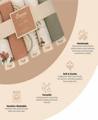 Infants Parker Pink Floral Wash Cloth, 5-Pc. Set