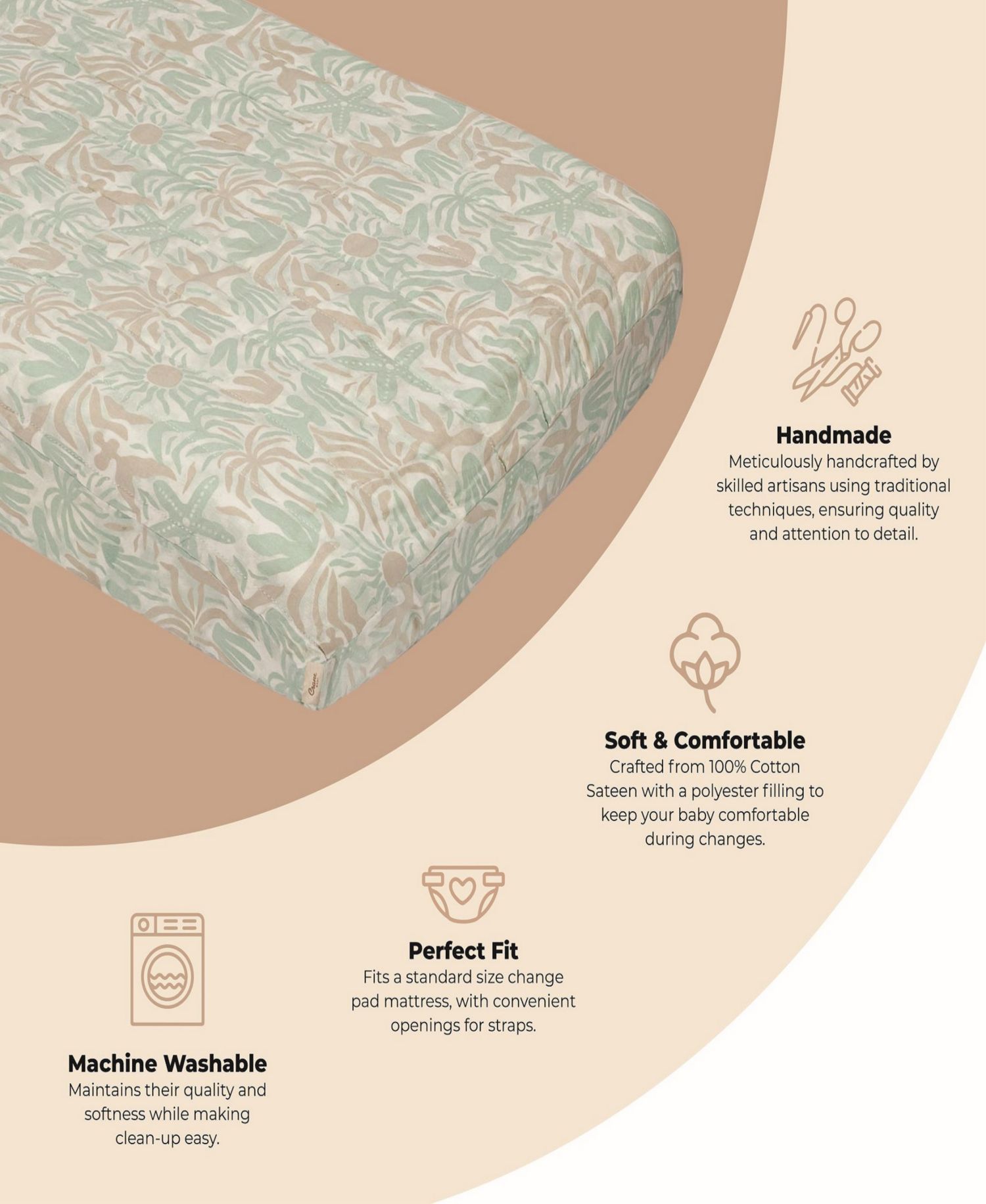 Infants Cove Quilted Beach Life Change Pad Cover