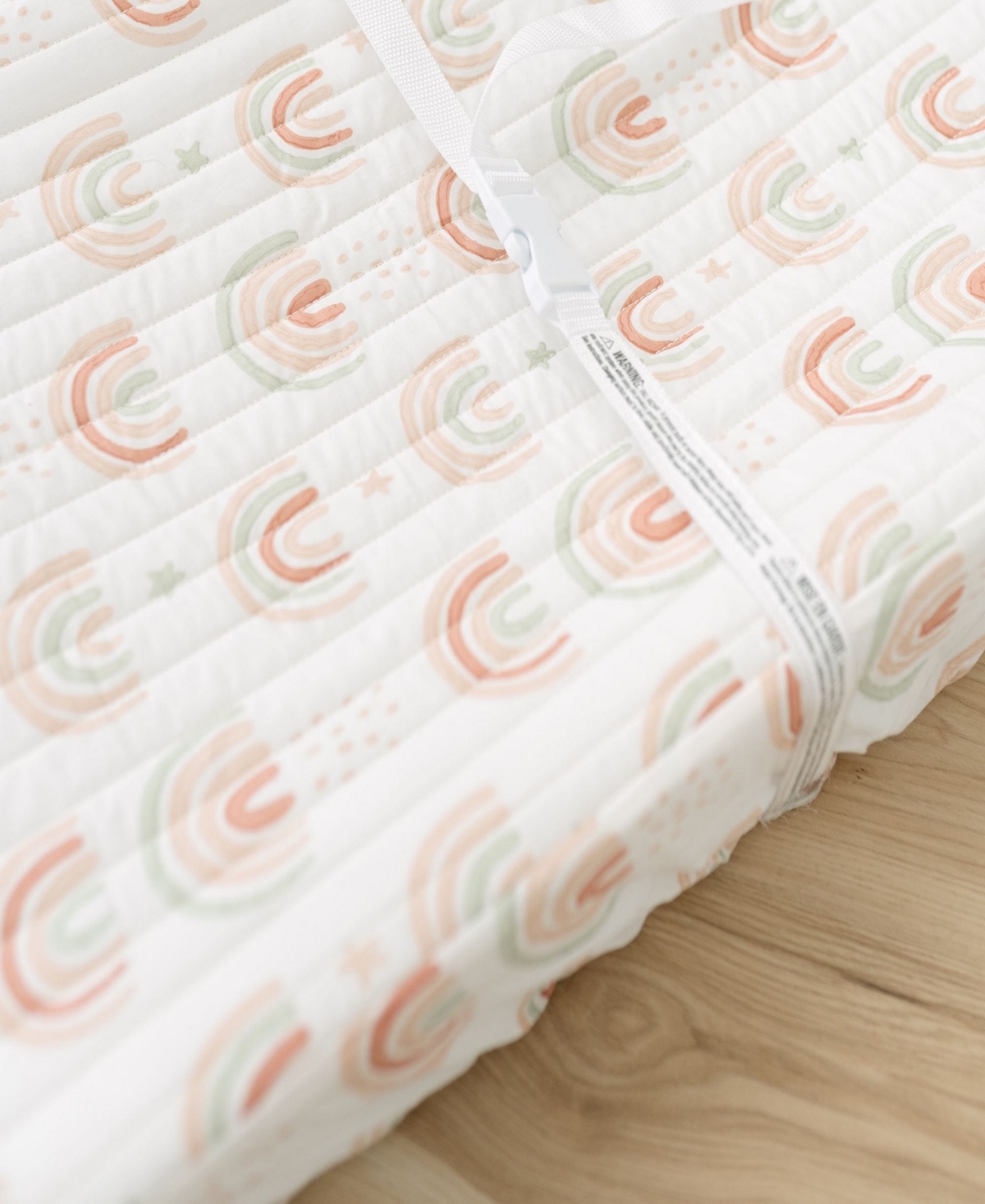 Crane Baby Infants Parker Quilted Rainbow Change Pad Cover In Beige