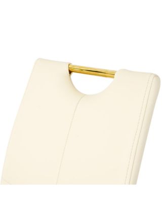 Modern PU dining chair Living room chair Upholstered chair, gold metal chair leg design, kitchen, living room, bedroom, dining room side chair (Set of 2)