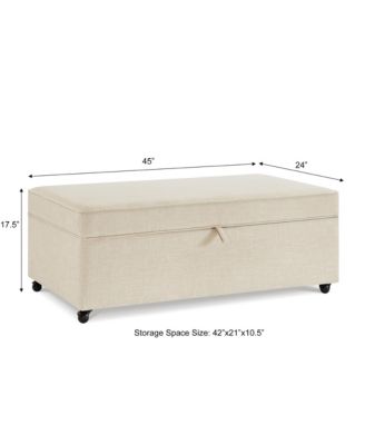 Streamdale Modular Storage Ottoman with Wheels and Large Storage