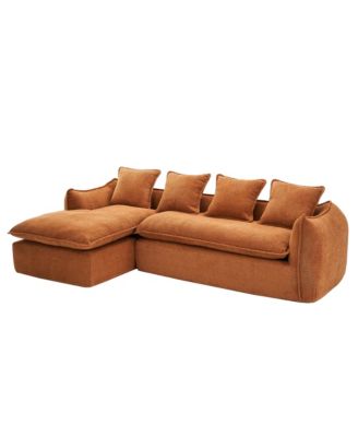 Sofa Deep Seat Sofa 3 Seater for Living Room Oversized Comfy Sofa L-Shape Sofa Couch with Chaise Home Furniture Sleeper Sectional Sofa for Apartment, Office Left Hand Facing