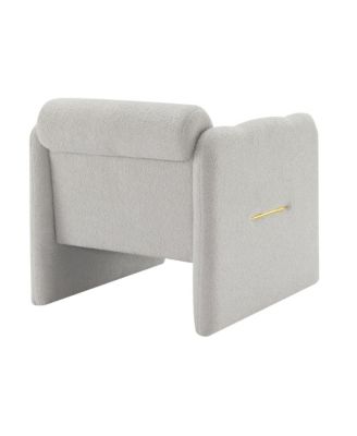Teddy Fabric Armchair with Metal Accents