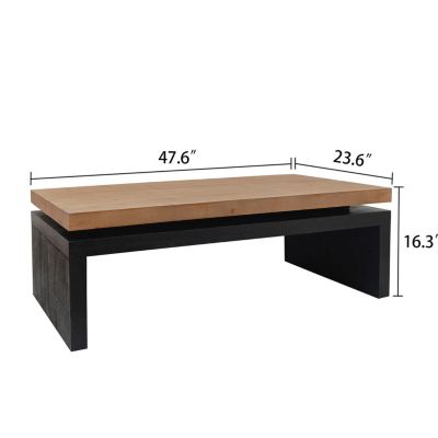 Wood 2-Tier Living Room Coffee Table