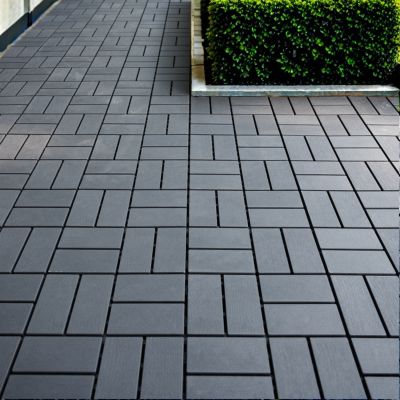 27 Pack Interlocking Plastic Deck Tiles - 12" x12" Square - Waterproof Outdoor - Poolside Balcony Backyard Decking Tiles - Easy Installation - Sturdy PP Material - Strong Load-Bearing Capacity