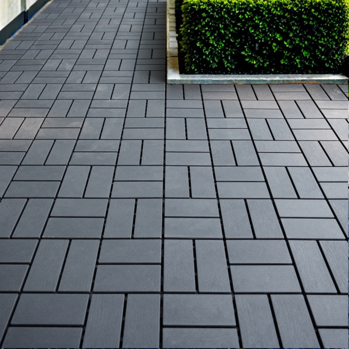27 Pack Interlocking Plastic Deck Tiles - 12" x12" Square - Waterproof Outdoor - Poolside Balcony Backyard Decking Tiles