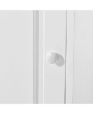 Multi-Functional Corner Cabinet Tall Bathroom Storage Cabinet with Two Doors and Adjustable Shelves, Open