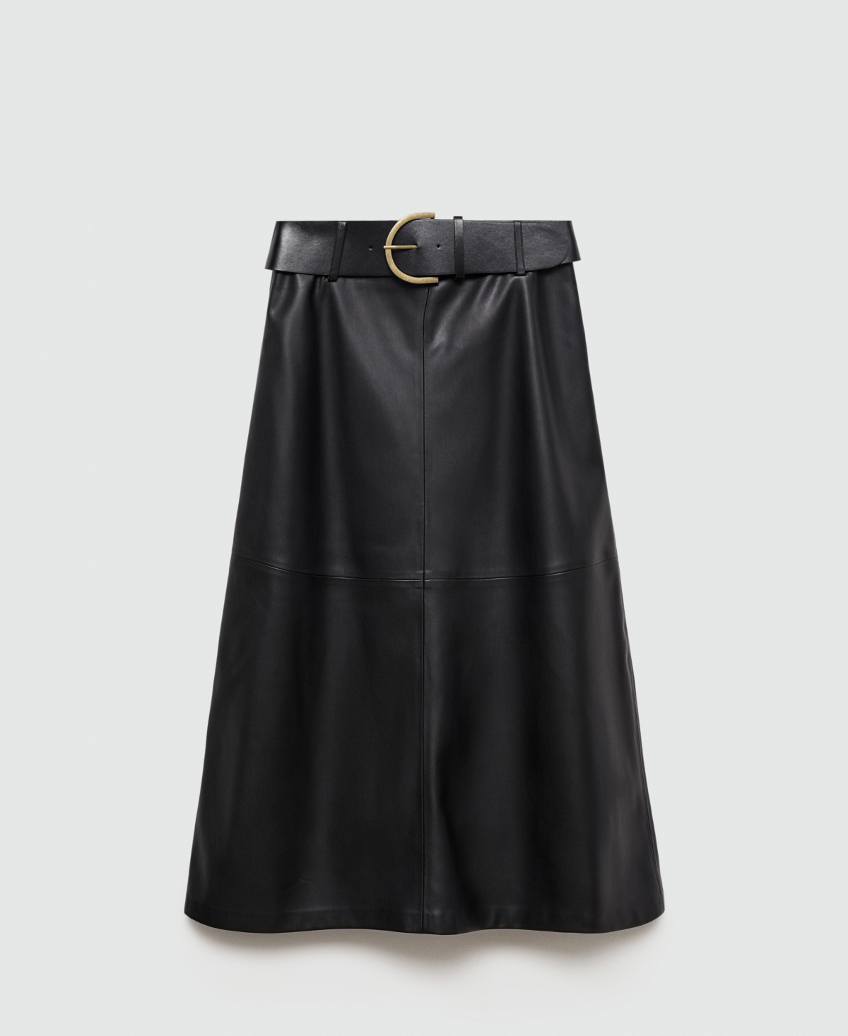 Mango Women's Leather Effect Midi Skirt In Black