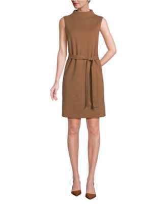 Women's Cotton Blend Short Sleeve Mock Neck Sweater Dress
