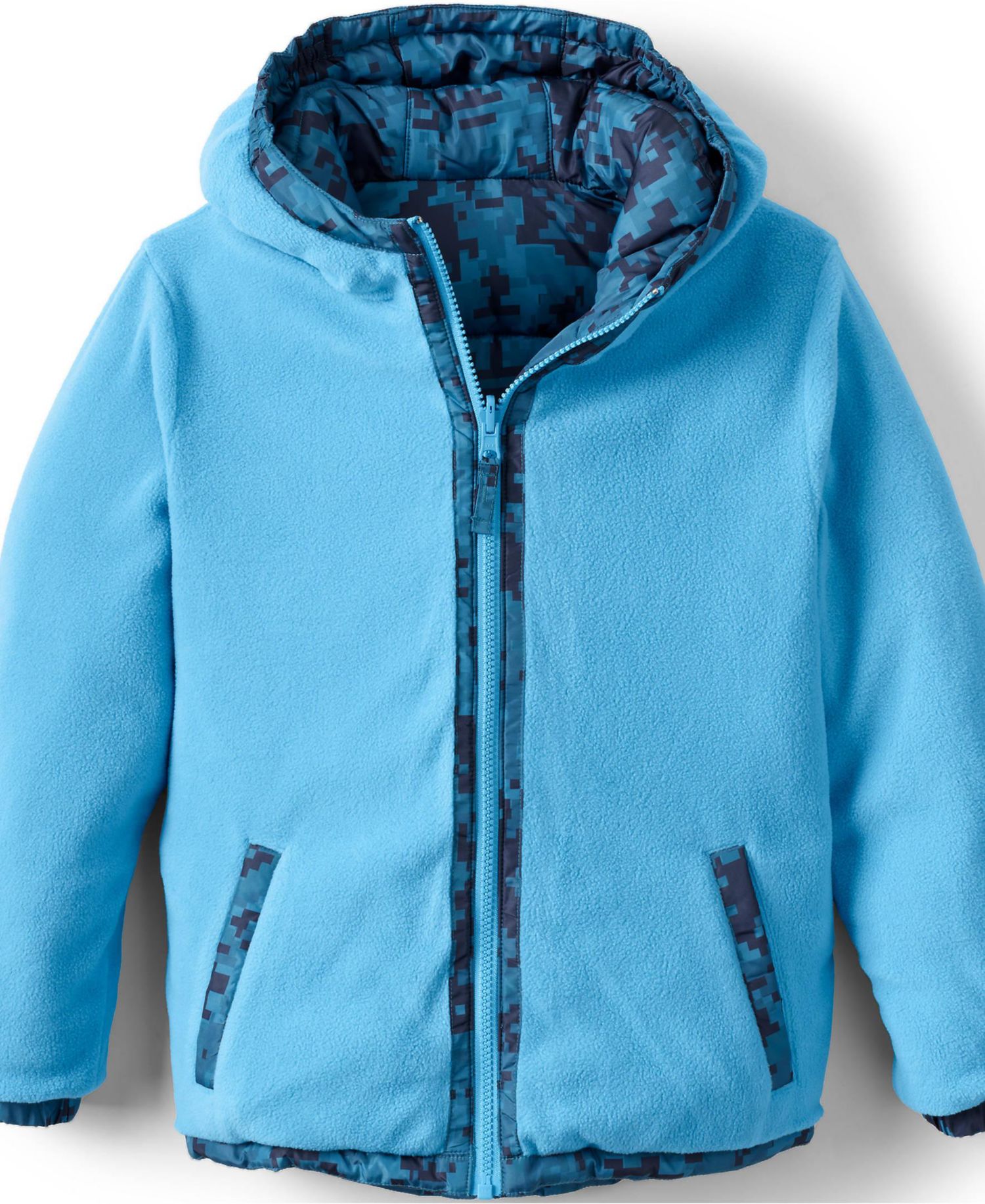 Boys Reversible Fleece Puffer Hooded Jacket
