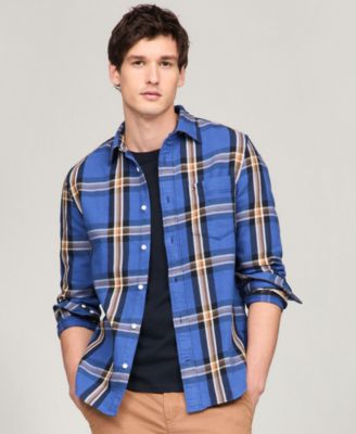 Tommy Hilfiger Men s Regular Fit Heavy Brushed Check Shirt Macy s