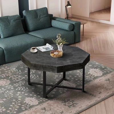 Octagonal Patchwork Cross Leg Coffee Table