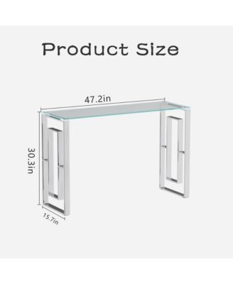 Stainless Steel Glass Console Table