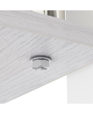 Rectangle Coffee Table, Tempered Glass Tabletop with MDF Layer, Modern Table for Living Room, Gray Glass